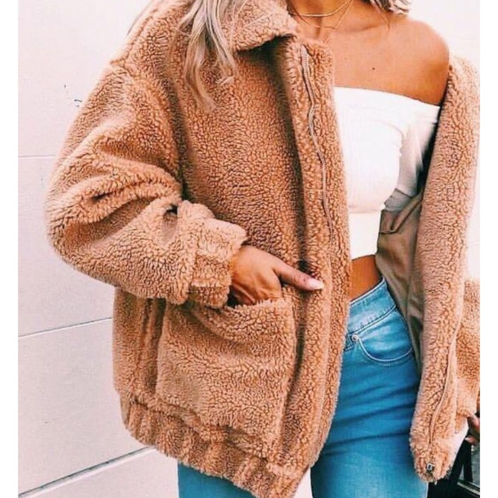 Green oversized Teddy Bear Jacket